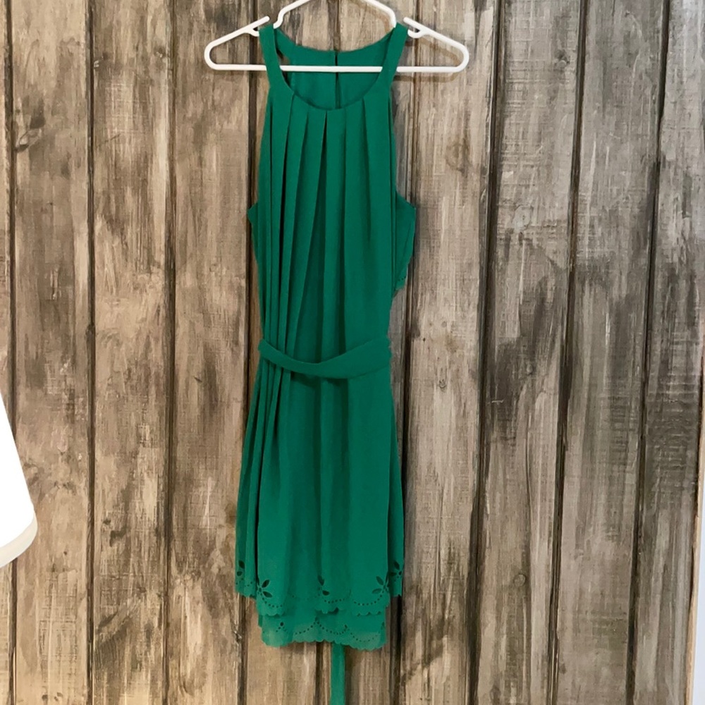 Jessica Simpson size 12 green dress eyelet detail on bottom and back of dress